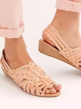 Free People x Jeffrey Campbell Celano Huarache Sandals Size 8 Leather Wedge Boho